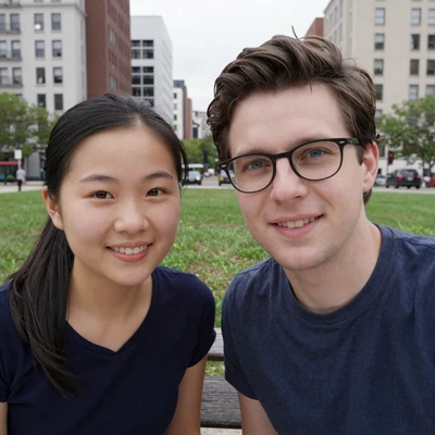Daniel and Jia, an international couple who met through online dating