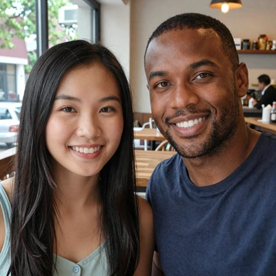 Steven and Minh, a happy interracial couple from the dating platform