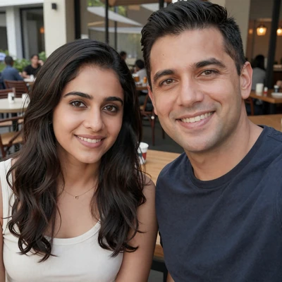 Chris and Priya, an international couple who found love online